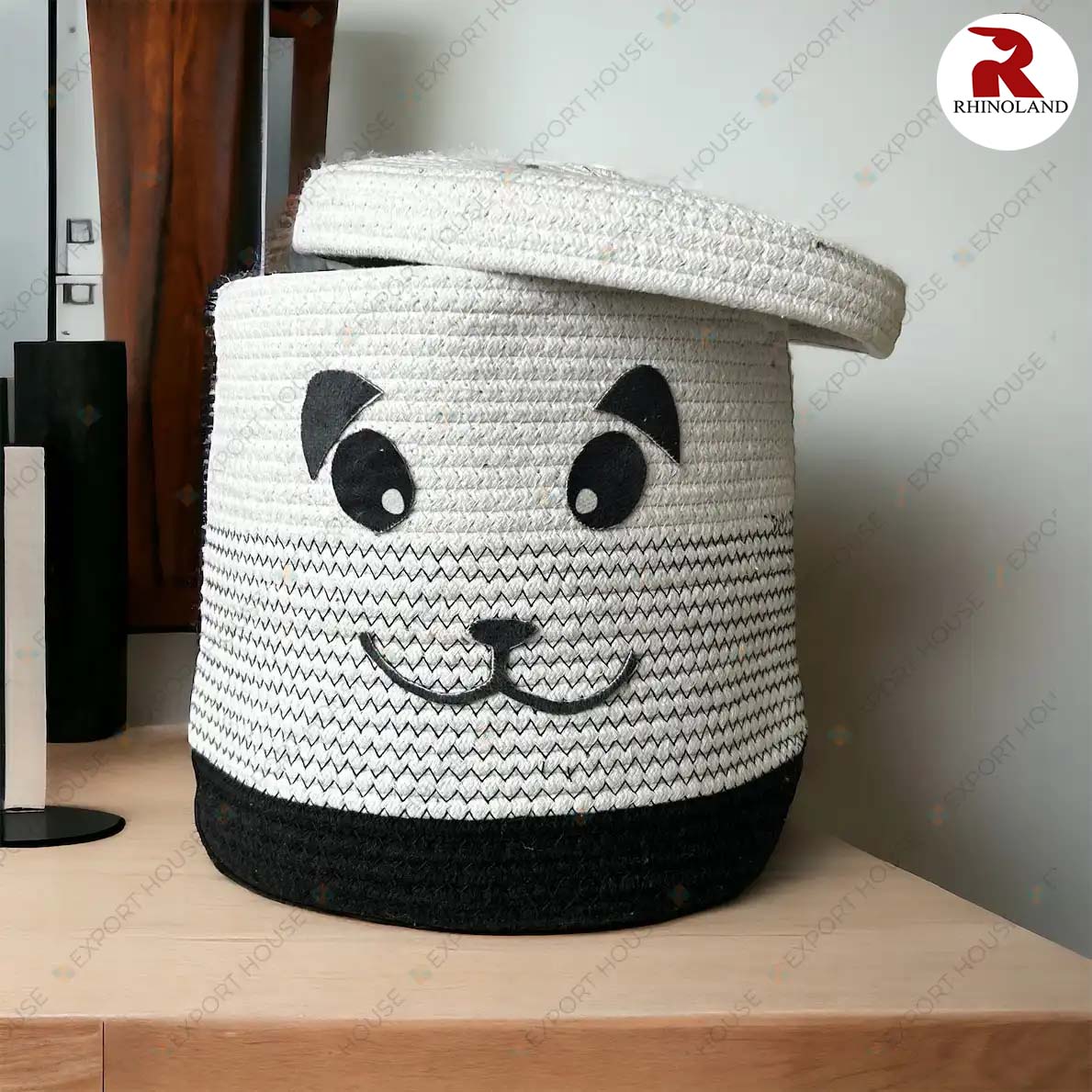 Happy Kitty Cotton Storage Basket
